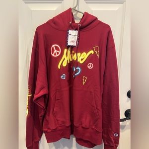 Red champion hoodie